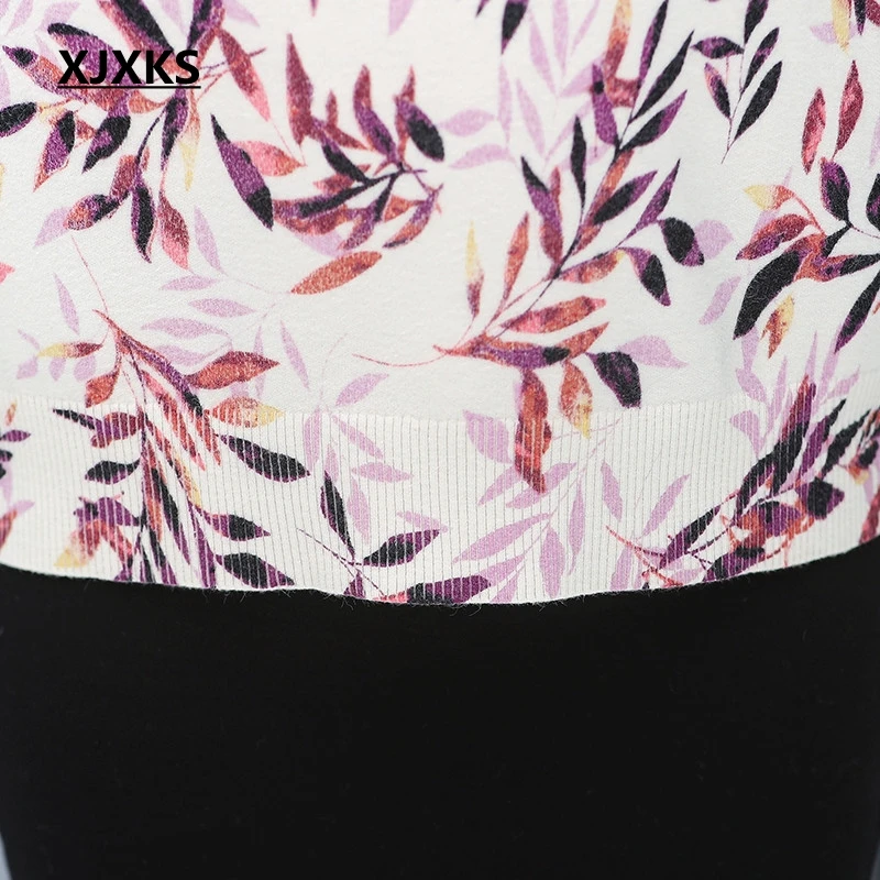 Женский свитер с длинным рукавом цветочным принтом | Женская одежда