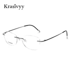 Оправа для очков Krasivyy из чистого титана для женщин и мужчин, брендовые дизайнерские ультралегкие оптические Рецептурные очки без оправы для близорукости