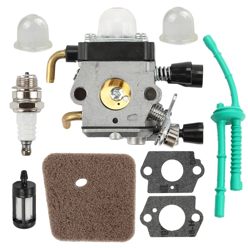 

1 Set of Carburetor Kit replacement accessory part suitable For STIHL FS38 FS45 FS46 FS55 KM55 FS85 Air Fuel Filter Gasket Carb