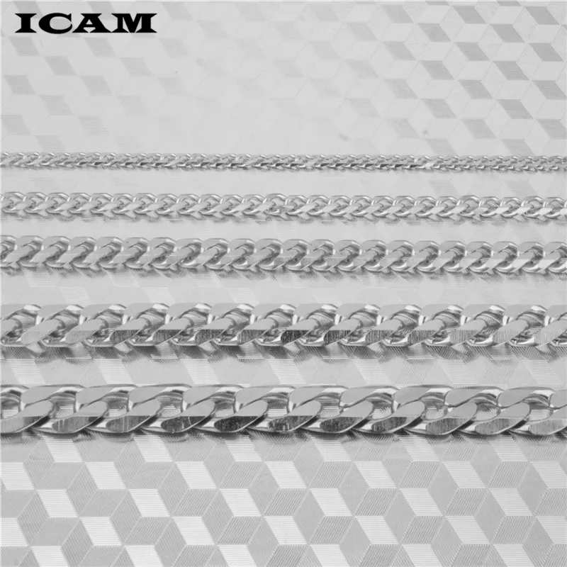 ICAM Never Fade 3 мм/5 мм/7 мм нержавеющая сталь кубинская цепь ожерелье