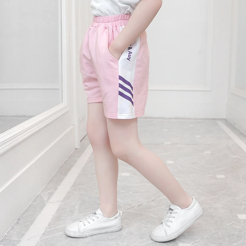 Шорты для девочек хлопковые детские укороченные штаны повседневные шорты