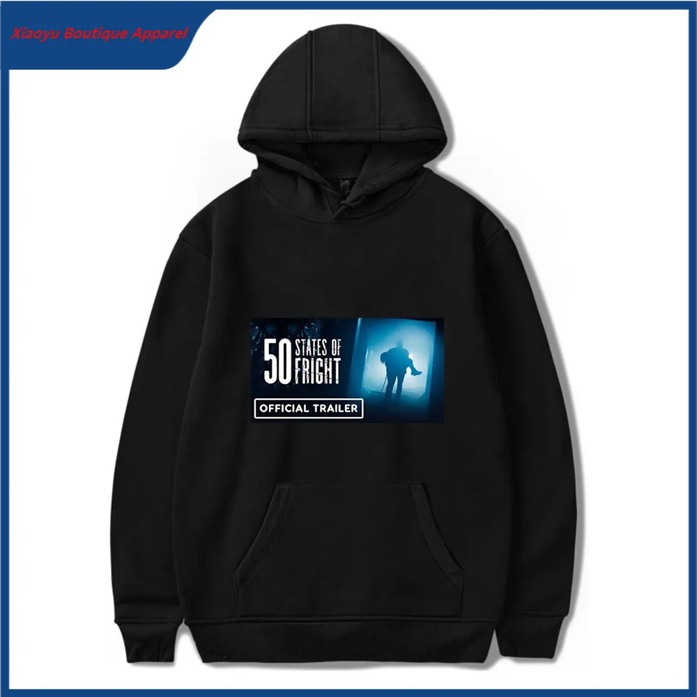 

New 50 States of Fright Hoodies Sweatshirts Cartoon Print Casual Long Sleeve Harajuku Hooded Boys/girls Streetwear Tops