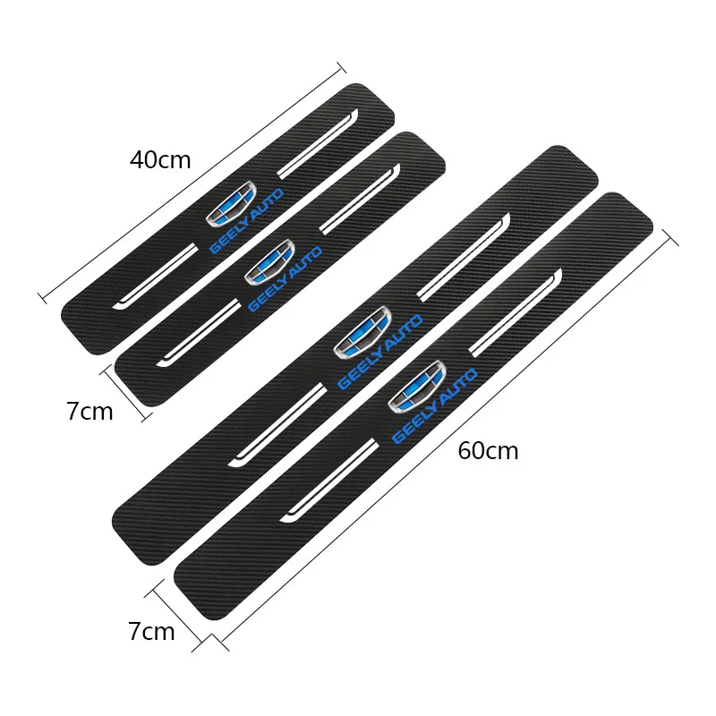 4ps Interior Carbon Fiber Threshold Strip For Parts Geely Serie Coolray Atlas Pro Accessories Stickers On Car Maintainance | Автомобили и