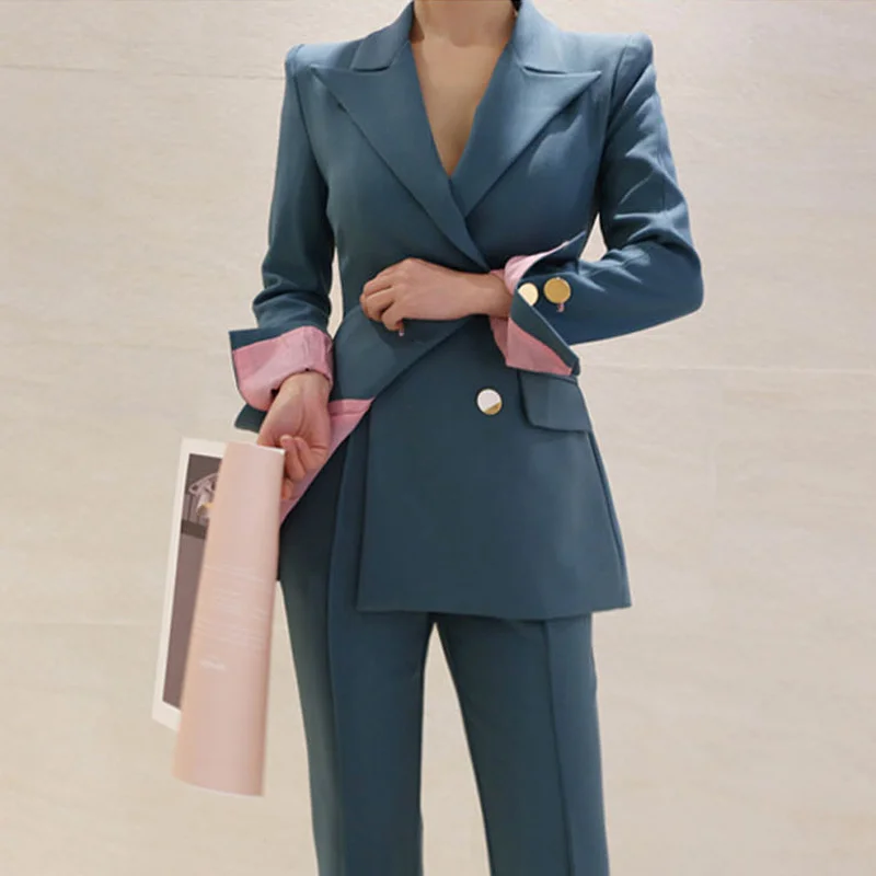 2020 New Arrival Ladies Suits Blazer Spring Summer Women Suits Office Wear Female Work Wear Office Suit 2Piece Suit(Jacket+Pant)