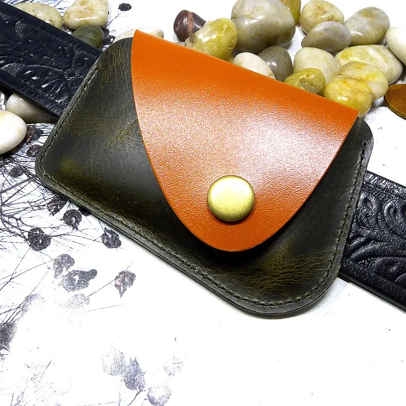 Тонкая поясная сумка Blongk Кожаная мини-сумка на пояс держатель для карт мужчин и