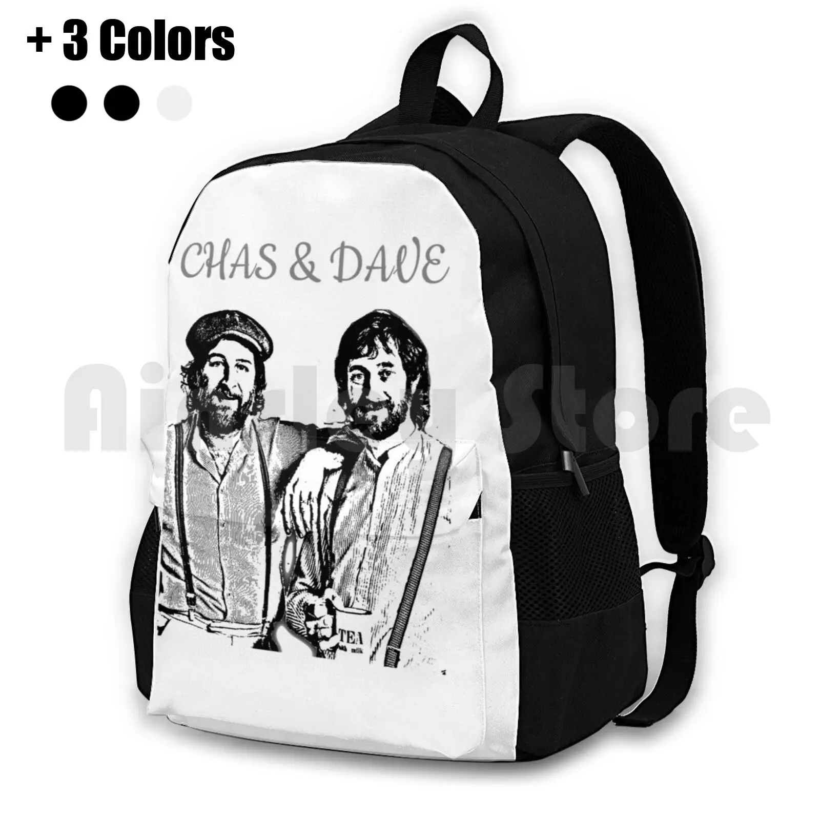 

Classic British Outdoor Hiking Backpack Riding Climbing Sports Bag Chas Dave Music Band Margate Snooker Loopy Fun