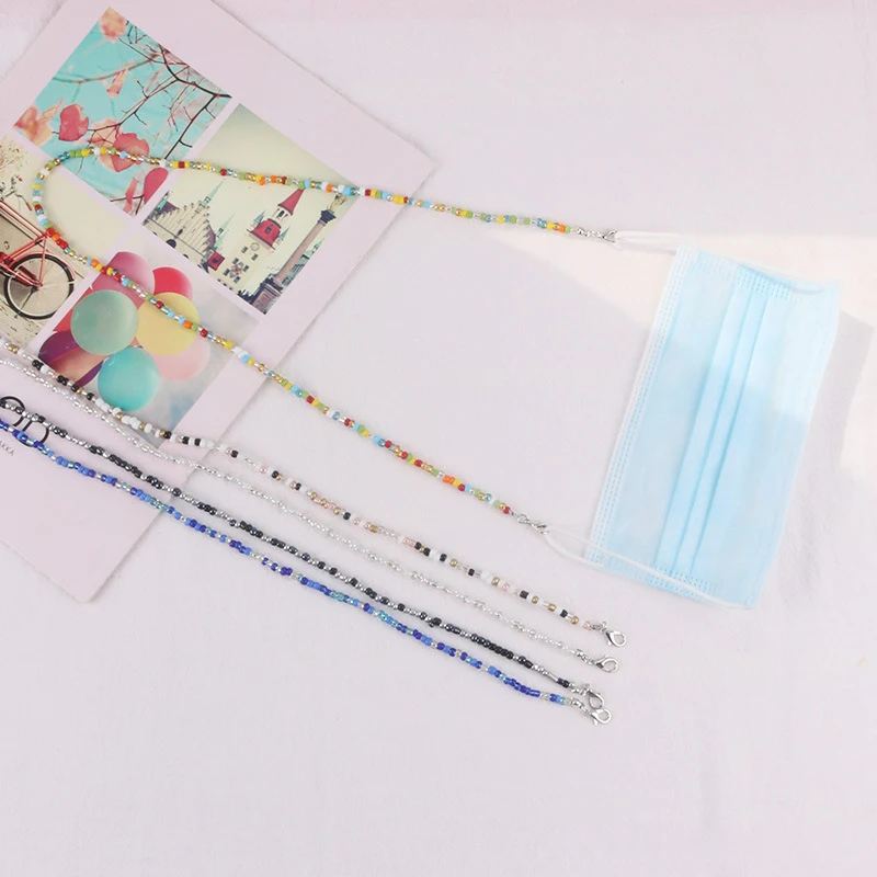 Анти-потерянный ремешок маска на лицо и жемчужной нитью Для женщин мужские очки