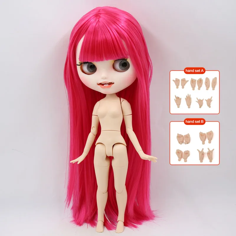 Nude doll ICY Blyth кукла на заказ с руками Набор для тела Новая Улыбка Рот матовое лицо 1/6 игрушки BJD DIY модные куклы подарок для девочки специальное предложение - Цвет: Nude doll