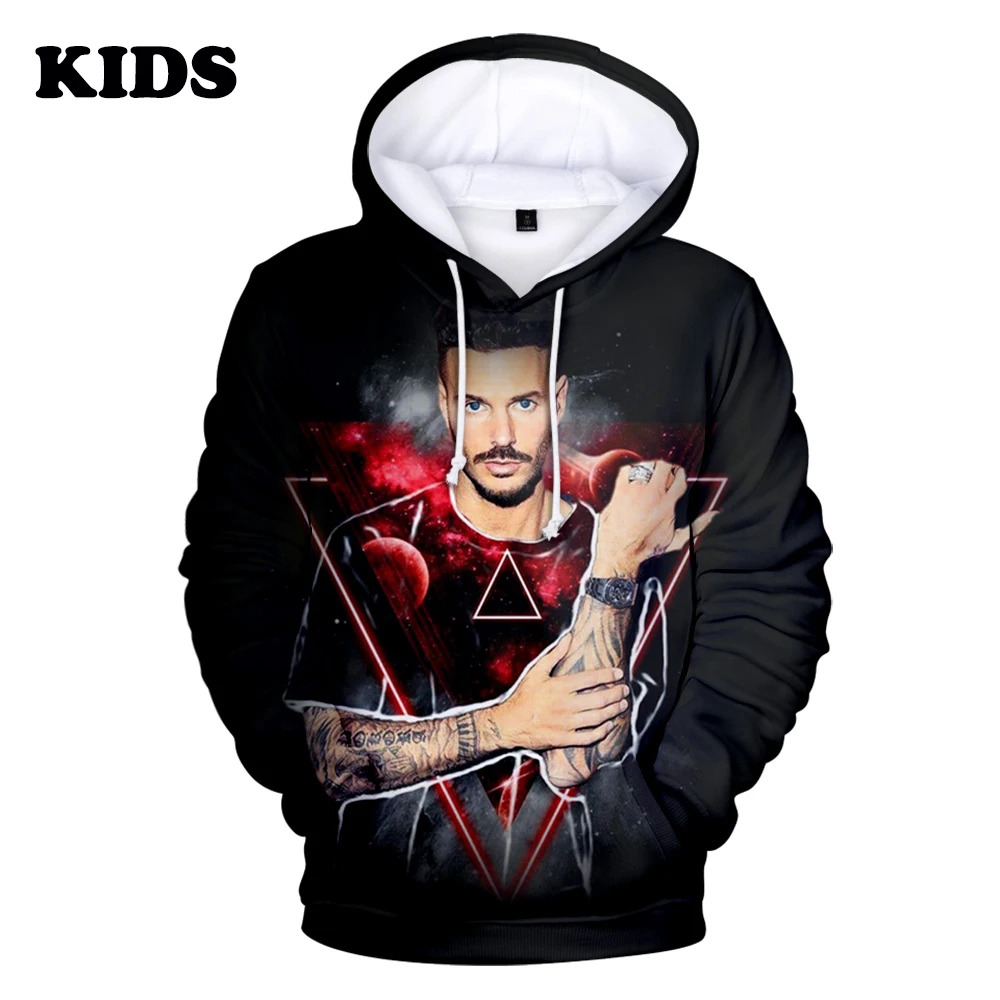 

2 To 14 years old Children's hoodie Singer 3D Printed M. Pokora Sweatshirt Men Women Matt Pokora Oversized Hoodie Pocket