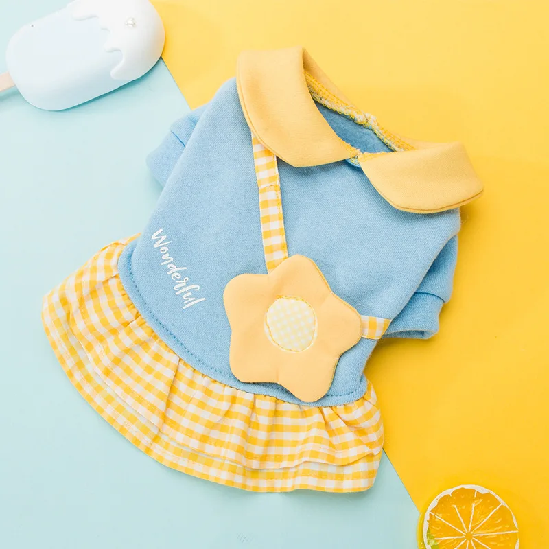 Милое Платье для кошек и собак хлопковая дышащая теплая юбка свитер осени зимы