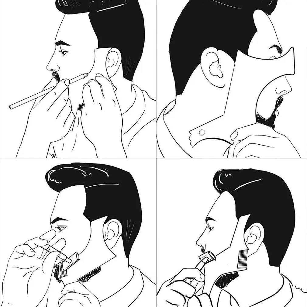 

Men Beard Trim Shaving Shaping Styling Template Comb Men's Double Sided Beards Combs Beauty Tool for Hair Design Styling Tool