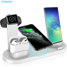 10W Fast Wireless Charger Stand 4 in 1 Qi Charging Dock Station for iPhone 13 12 11 XS XR X 8 Airpods Pro Apple Watch SE 6 5 4 3