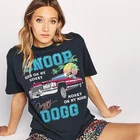 Футболка женская хлопковая в стиле Харадзюку, винтажная стильная Свободная рубашка с принтом автомобиля, крутая Повседневная Уличная одежда с коротким рукавом, на лето