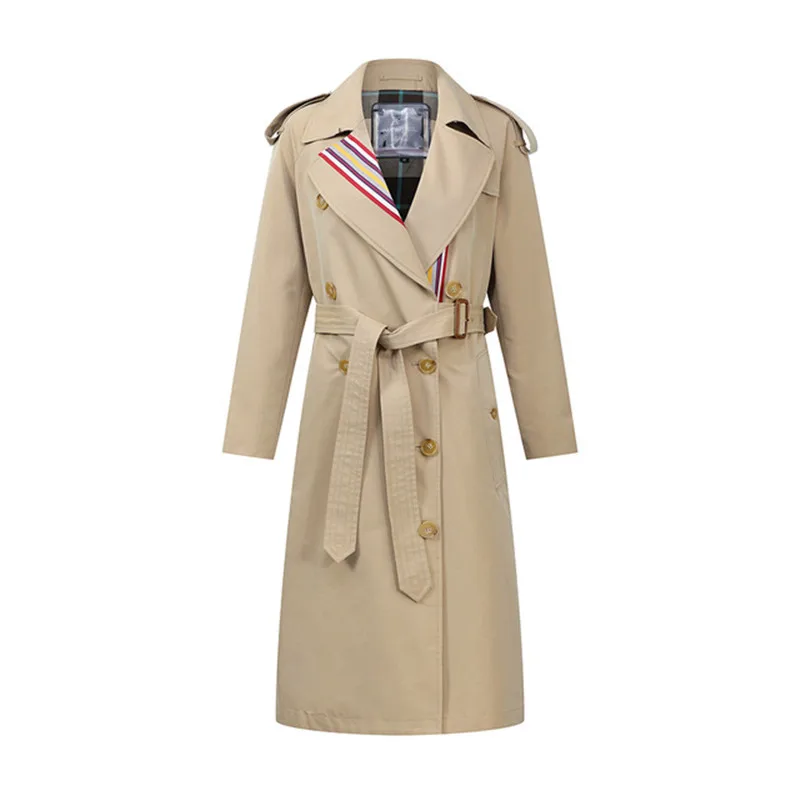 

New arrival Autumn Trench Coat Women Casual Fashion high quality Cotton with belt Long Coat for Women