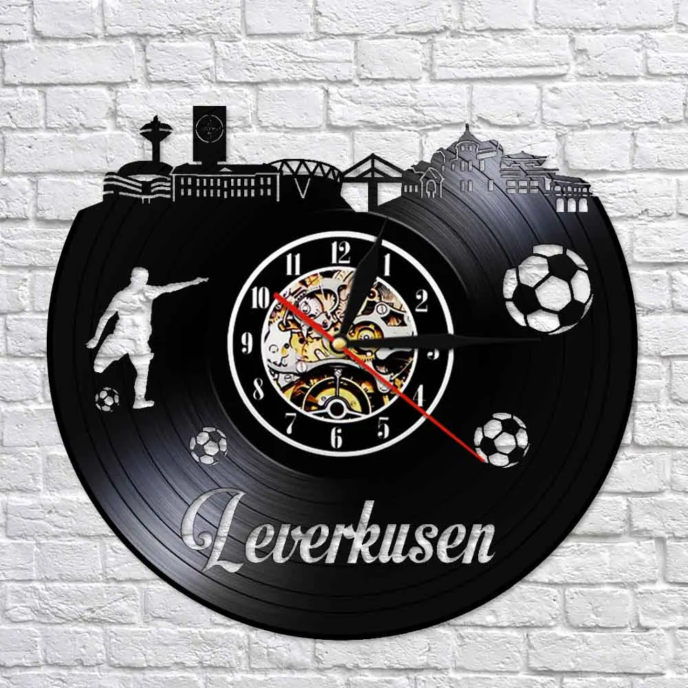 Виниловые настенные часы с городским пейзажем и виниловой записью для