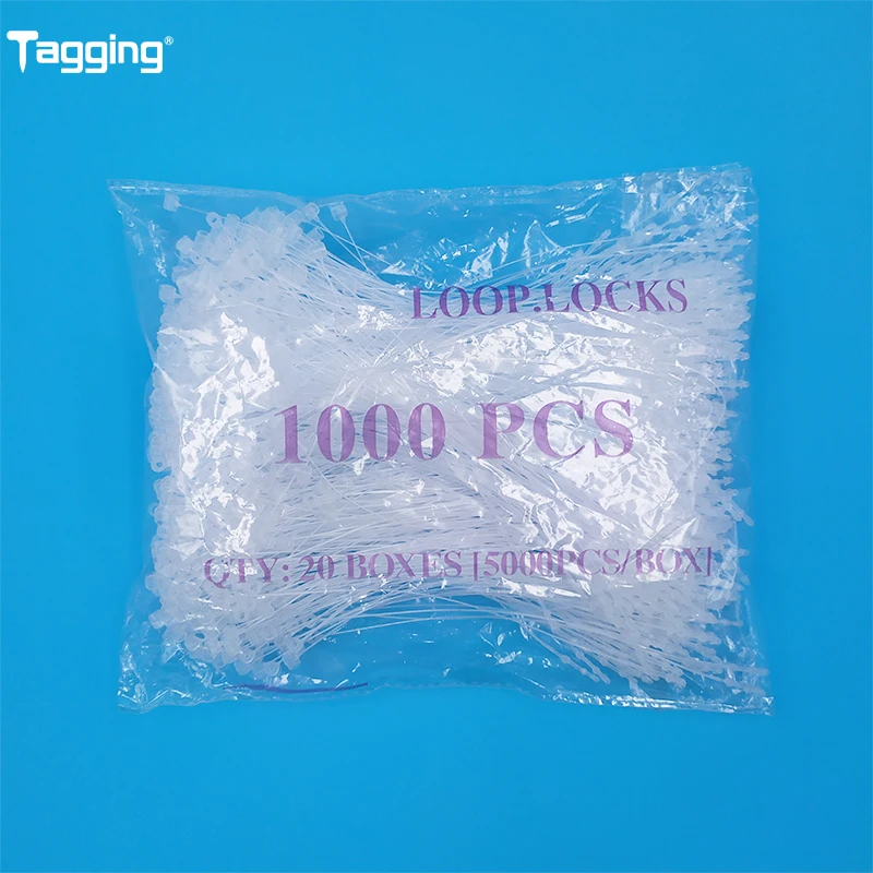 3/5/7/9 дюймов 1000 шт. прозрачный черный замки на петле Пластик защелкой шпильки