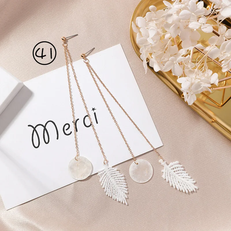 2018 простые милые серьги в Корейском стиле для девочек подвески виде длинных