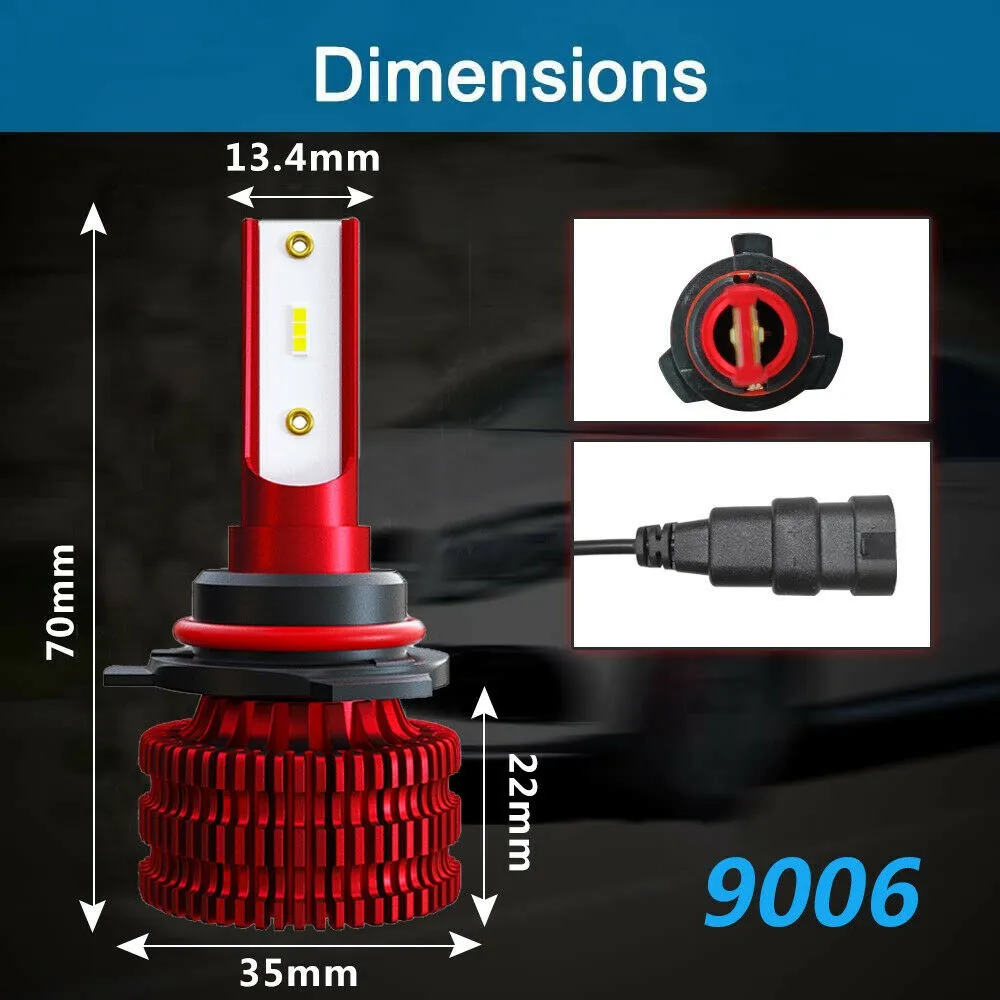 

HB4 Car Headlights Hi/Lo Kit LED Power Replacement Universal 6000K 6000W