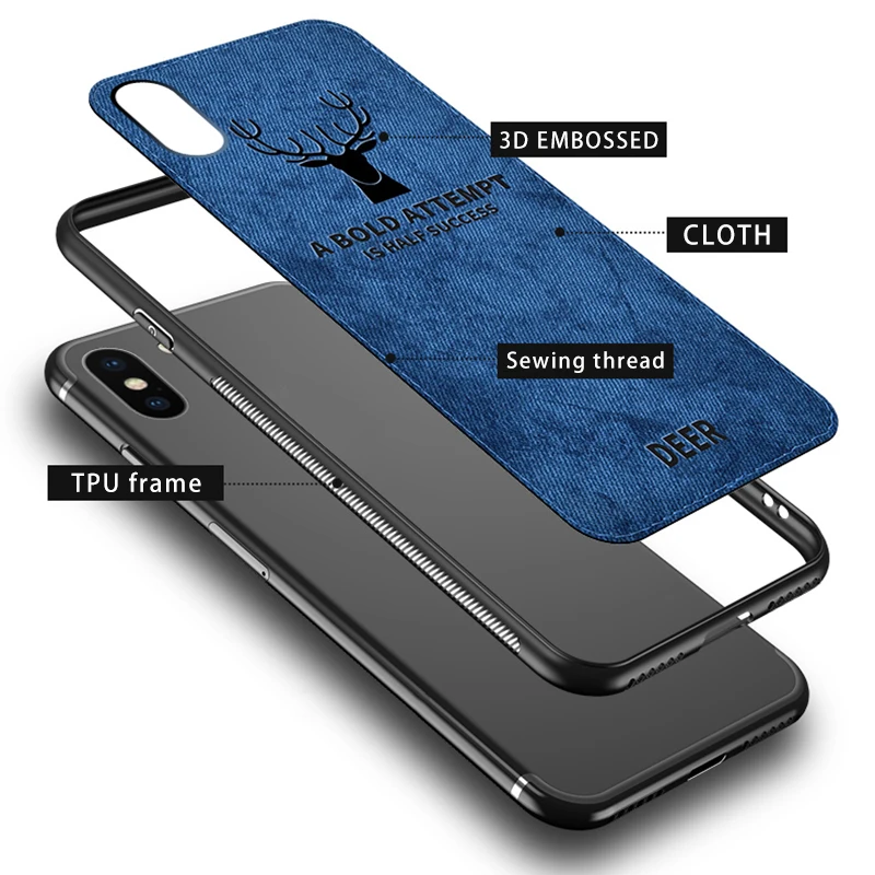 soft fabric back cover for huawei p40 lite p 40 pro light p40lite e y5p y6p y7p y8p 2020 cloth deer texture phone case coque free global shipping