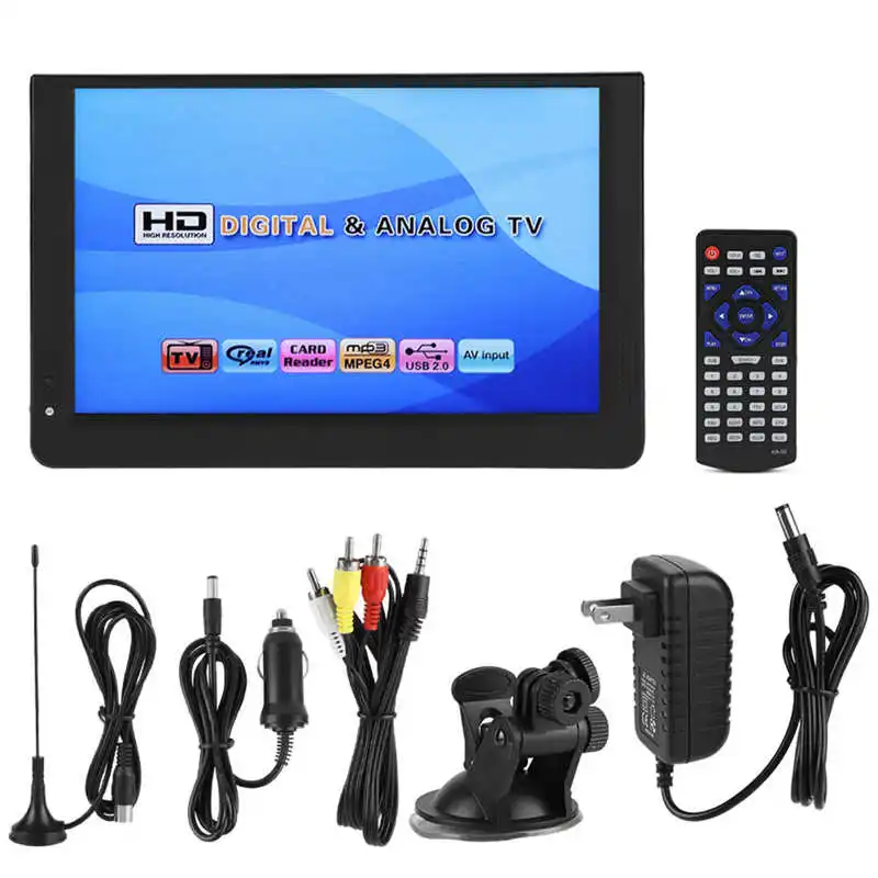 LEADSTAR 12 дюймов Автомобильный цифровой телевизор цветной экран 1080P A TV/UHF/VHF стерео