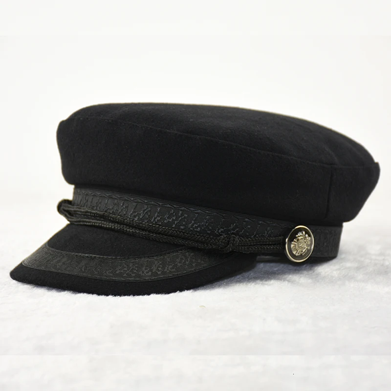 

Large size navy cap small head flat hat felt army hat big bone men wool plus sizes military caps 52-55cm 55-57cm 58-60cm 60-63cm