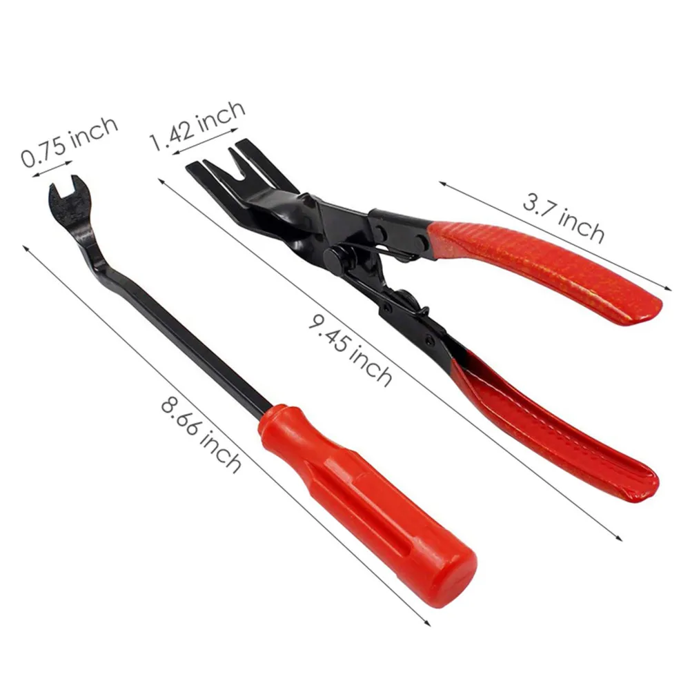 

2 Pcs Alloy Car Trim Removal Tool Clip Pliers Set Handheld Disassembly Tools Closure Remover Repair Kits Easy To Use