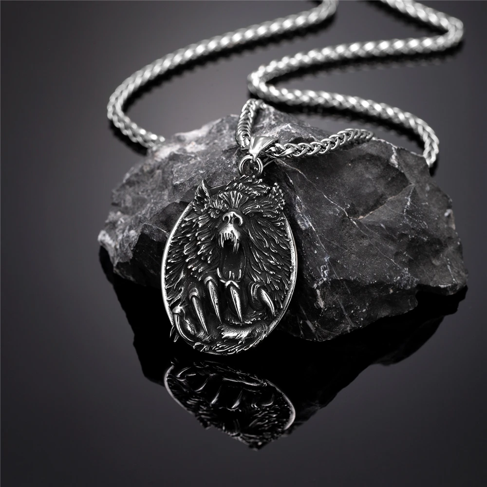 Мужское Ожерелье Волчья Голова из нержавеющей стали