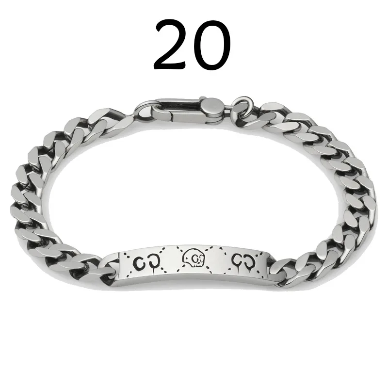 

ZG Hip-hop fashion Skull Bracelet C Letter Trend Men and Women Neutral Bracelet Stainless Steel Chain Temperament Jewelry
