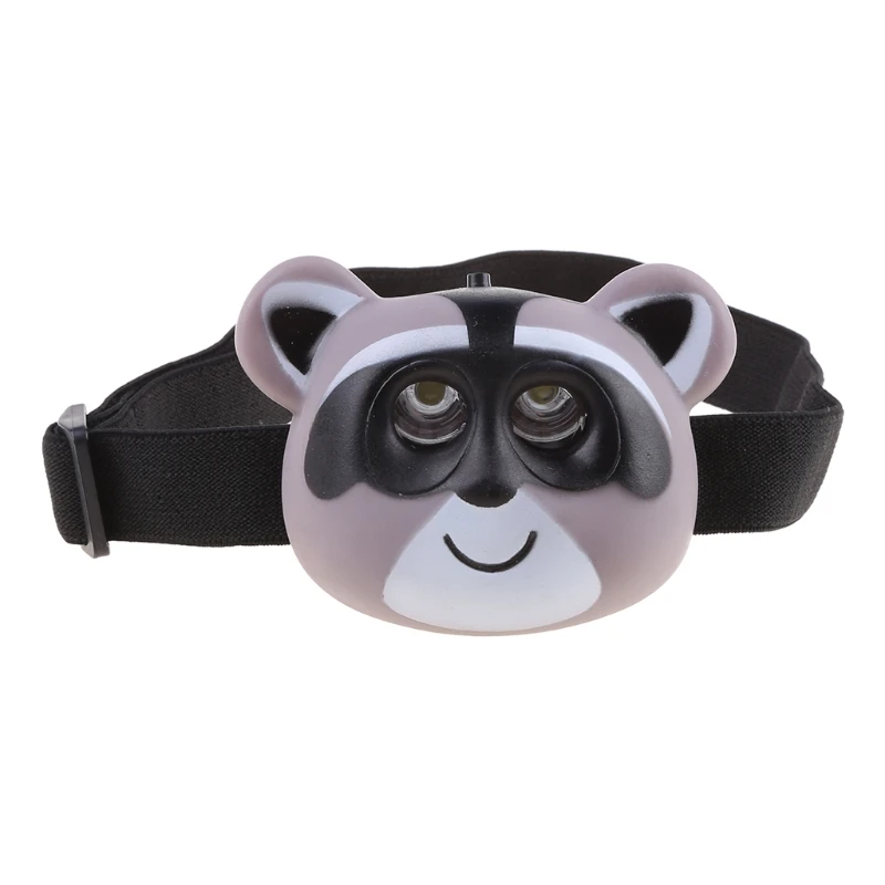 

2021 New Child's Headlight with Headband Cartoon Animal Headlamp SOS Flashlight Kids Gift