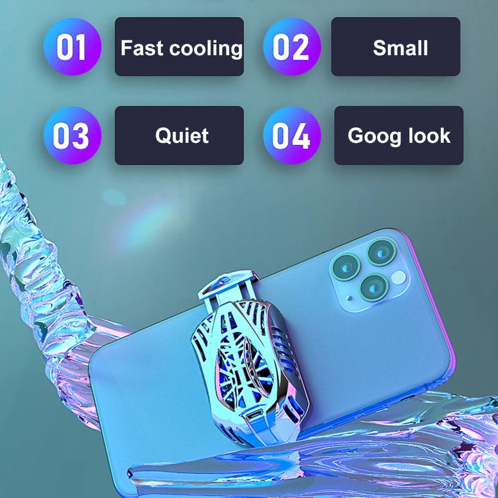 

Mobile Phone Cooler Semiconductor Cooling Fan for Samsung Xiaomi Mobile Phone Radiator PUBG Gaming Heat Sink Holder 2021