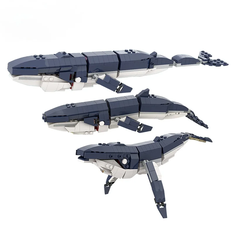 

MOC 7 in 1 Assemble Whale Shark Building Blocks Kit 31088 Ocean Animal Model Bricks Idea Education Toys For Kid Birthday Gifts