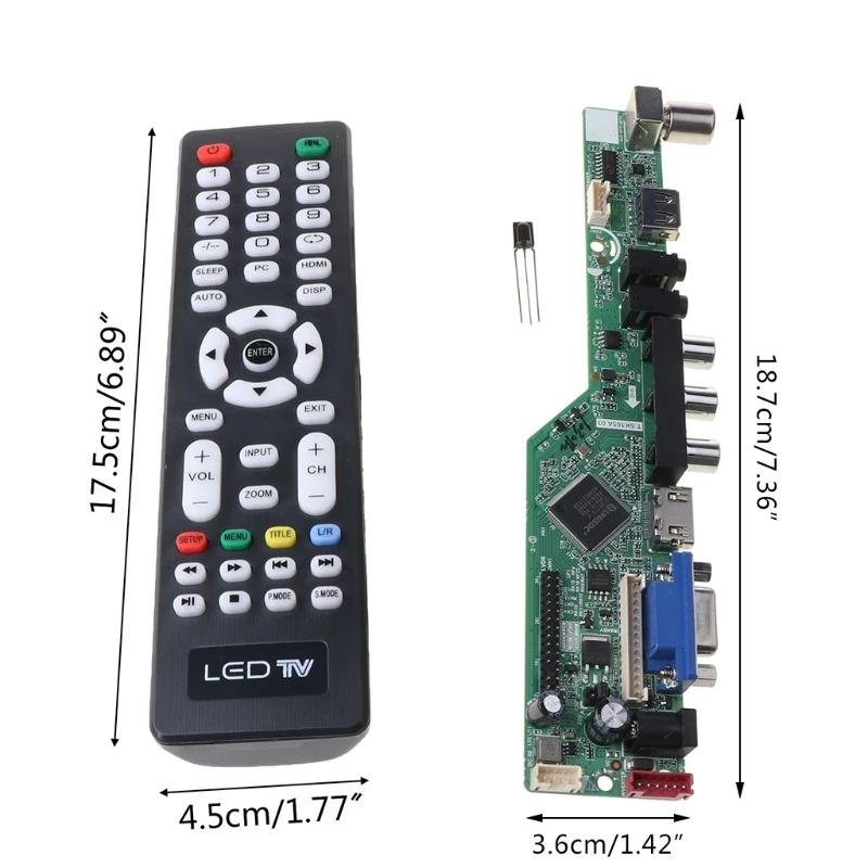 

Universal LCD Controller Driver Board Kit V29 AV TV VGA USB Interface W3JB