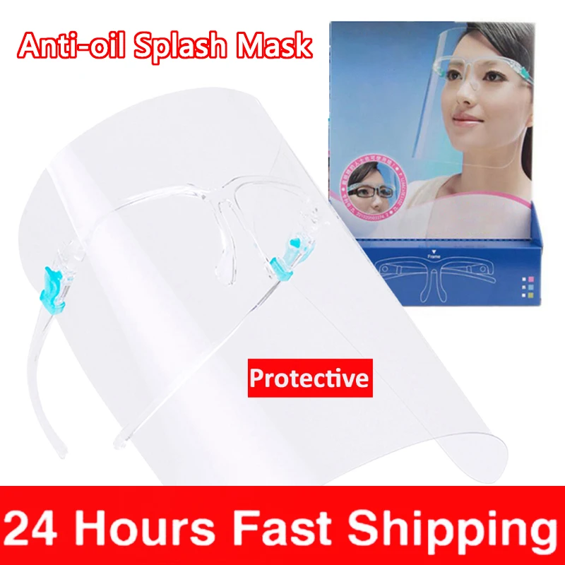Защитные противоразбрызгивающие прозрачные маски для лица из поликарбоната