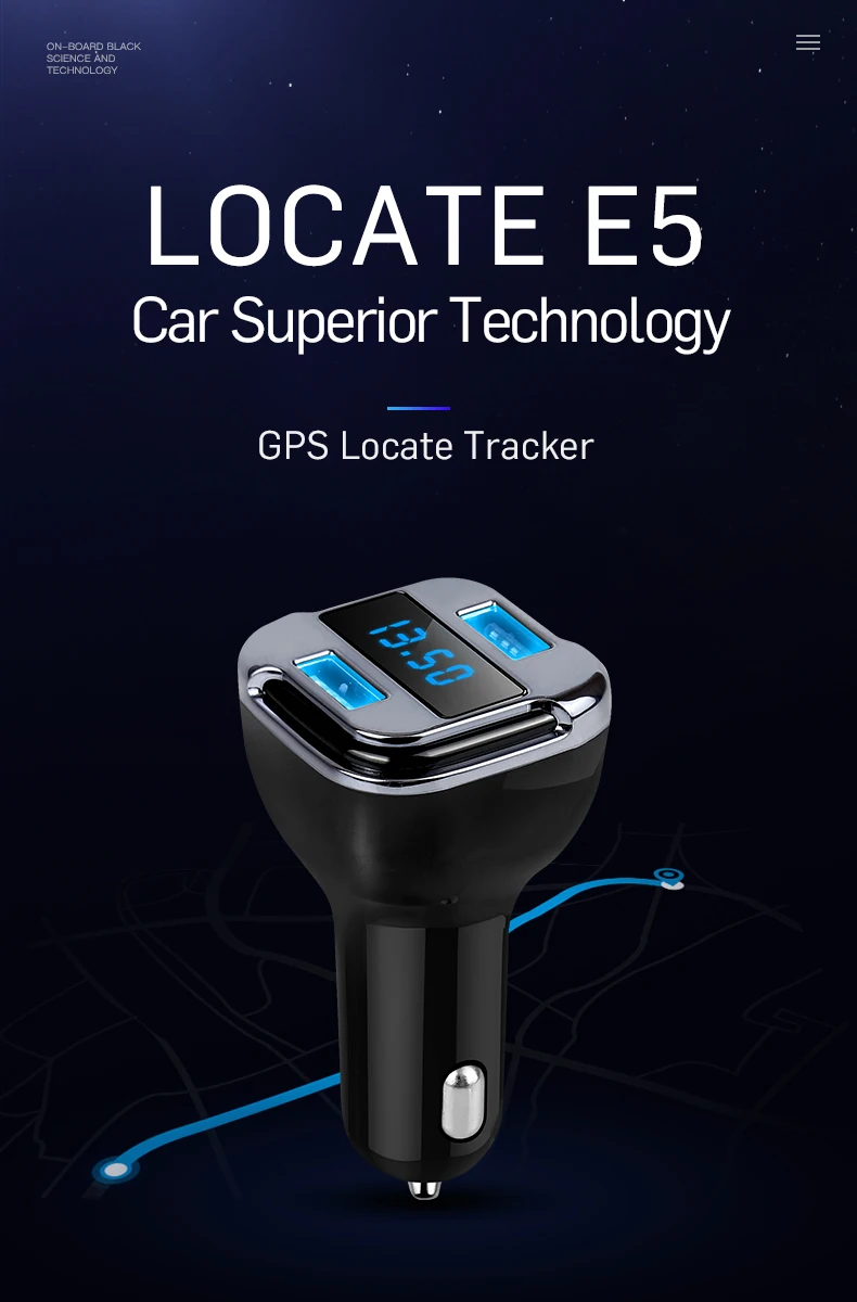 2в1 автомобильное зарядное устройство с двумя USB мини GPS мобильное приложение для