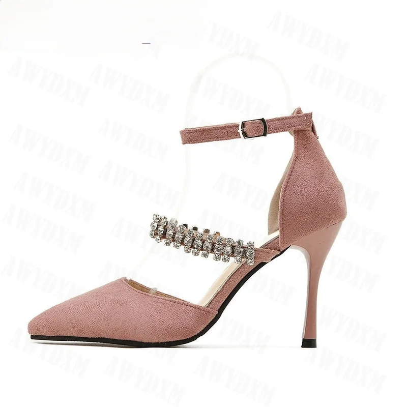 

Sandals Women Summer New Fashion Women's Sandals 2021 Sexy Peep Toe Wedding Party Shoes High Heels Shoes Pointed Rhinestone