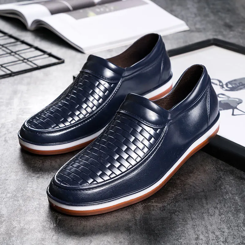 

Female low rain shield construction site help galoshes short tube waterproof breathable street boots of beef tendon bottom wa