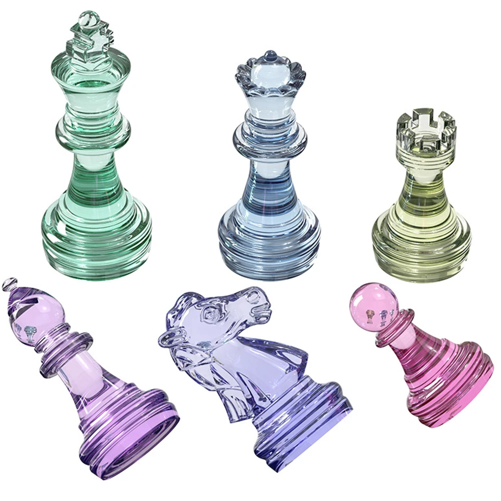 

3D Crystal International Chess Pieces Epoxy Resin Mold Chess Pieces Silicone Mould DIY Handmade Crafts Jewelry Home Decoration