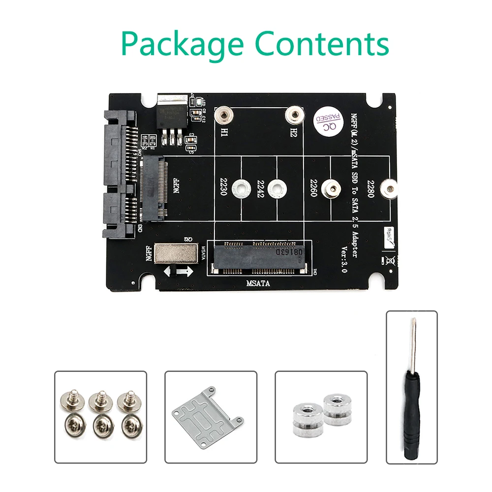 HL M.2 NGFF или mSATA SSD SATA 3,0 адаптер конвертер Поддержка карт 2230/2242/2260/2280+ Мощность светодиодный