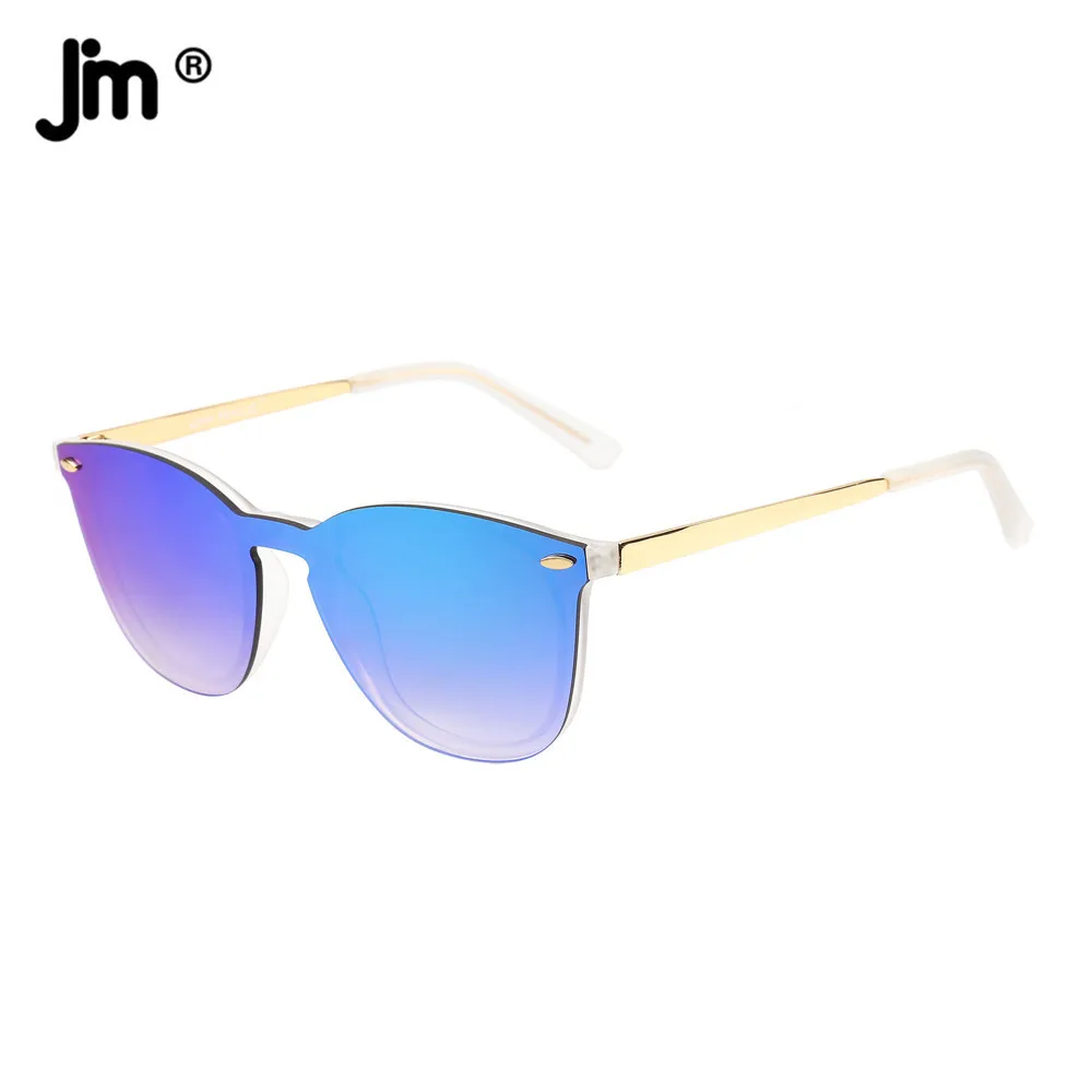 

Men Women Mirror Square Sunglasses One Piece Brand Designer Vintage Sunglasses
