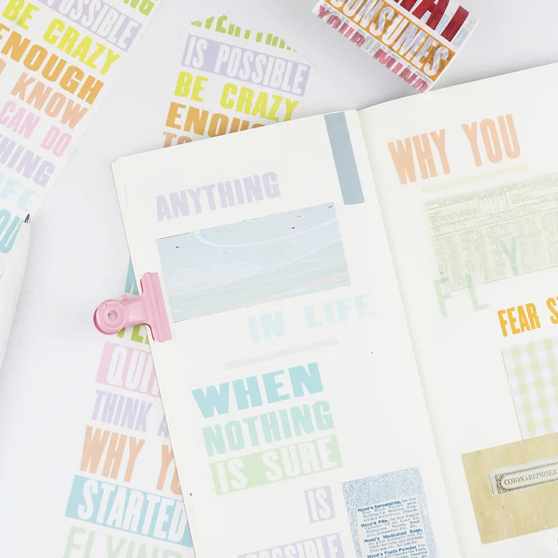 Новинка 2022 наклейка лента washi английский язык планер слов украшение сделай сам