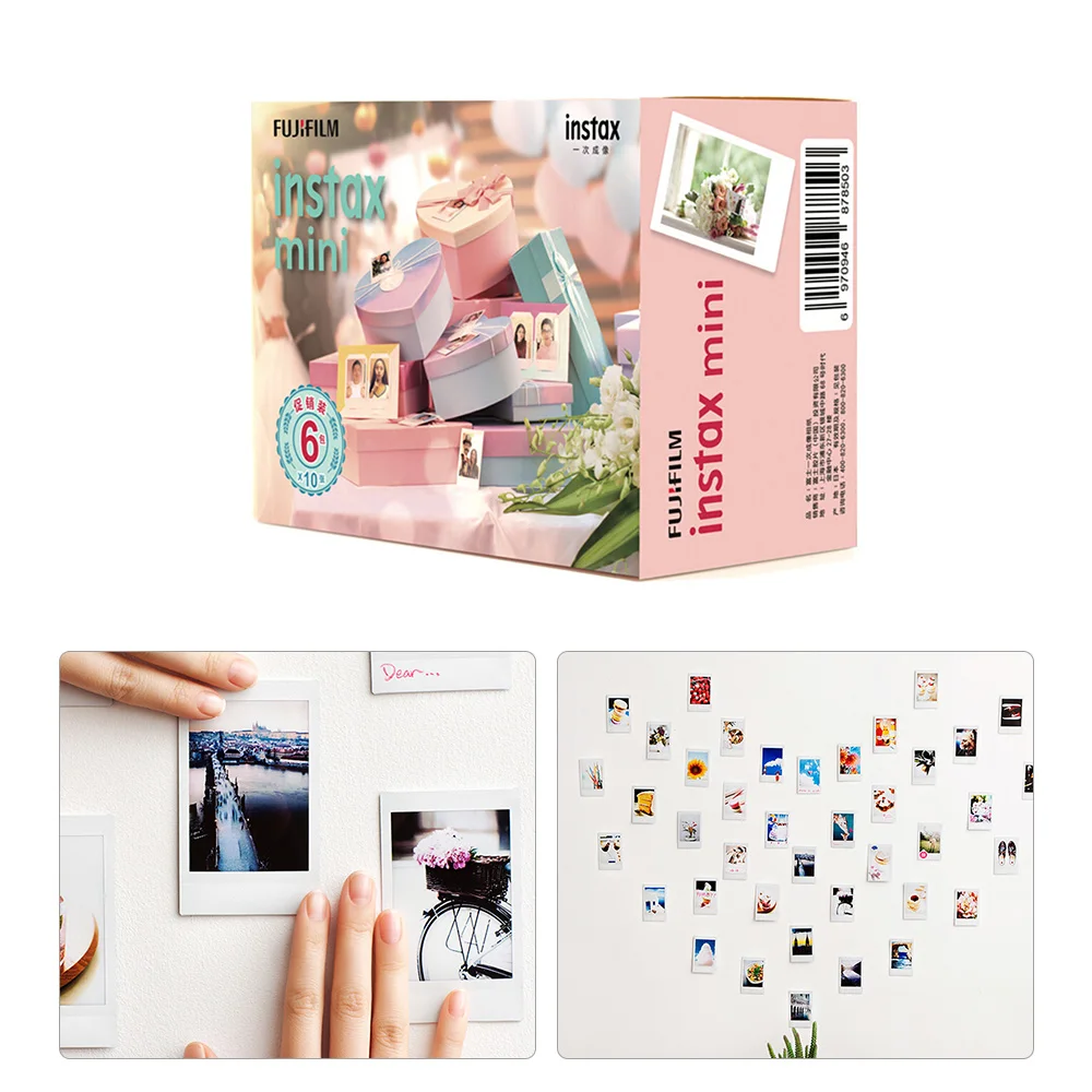 60 листов Fujifilm Instax Mini пленка Фотоаппарат моментальной печати белый край