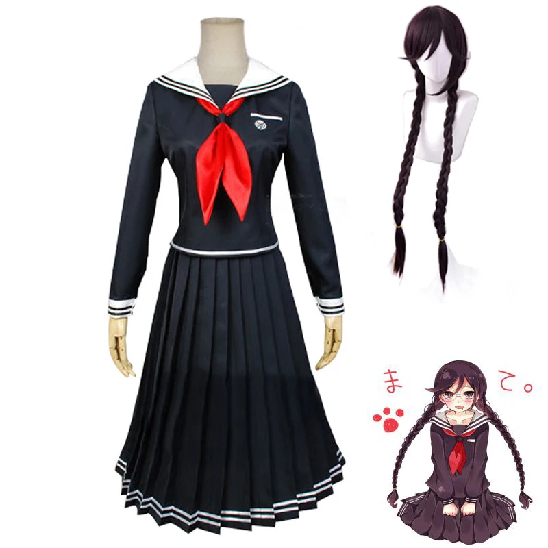 

Костюмы для косплея из аниме «Супер данганронпа», фукава тоуко, платье для косплея «данганронпа», женский полный парик для хэллоуивечерние