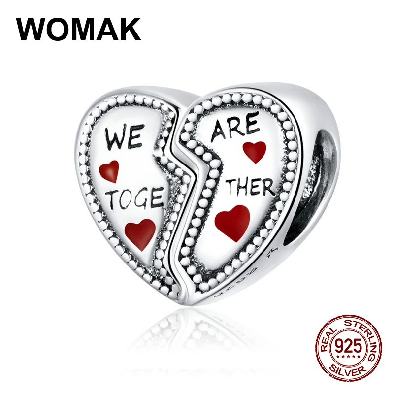 Женский кулон в виде сердца из серебра 925 пробы|Бусины| |