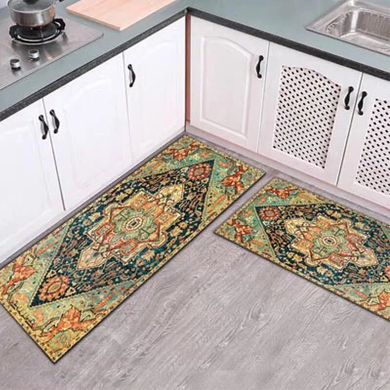 Beste Perzische Stijl Anti-Slip Keuken Mat Set Voor Floor Wateropname Badmat Badkamer Mat Machine Wasbaar Deurmat Keuken Tapijt