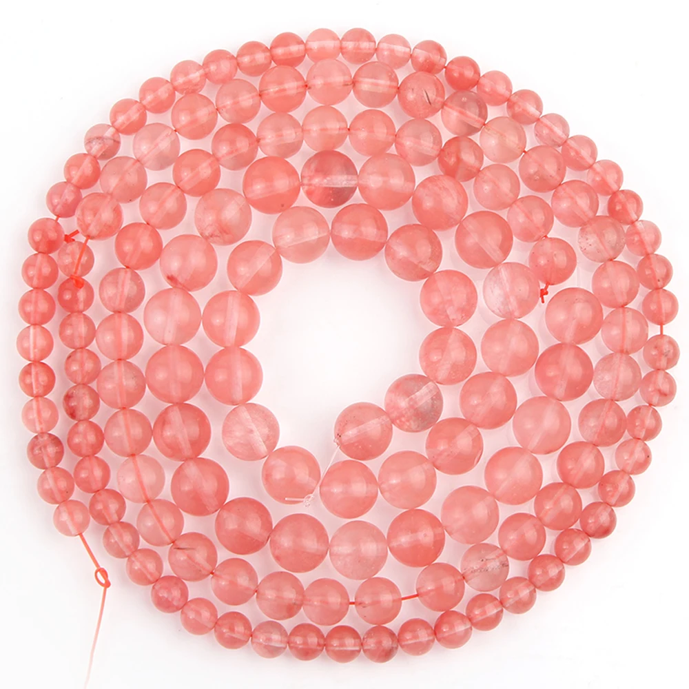 Натуральный камень арбуз с украшением в виде кристаллов кварца бисер Гладкий