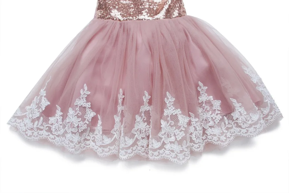 Fashion Sequin Newborn Baby Summer Dress Baby Girl Bow Wedding Pattern For Toddler 1 Years Birthday Party Baptism Dress Clothes