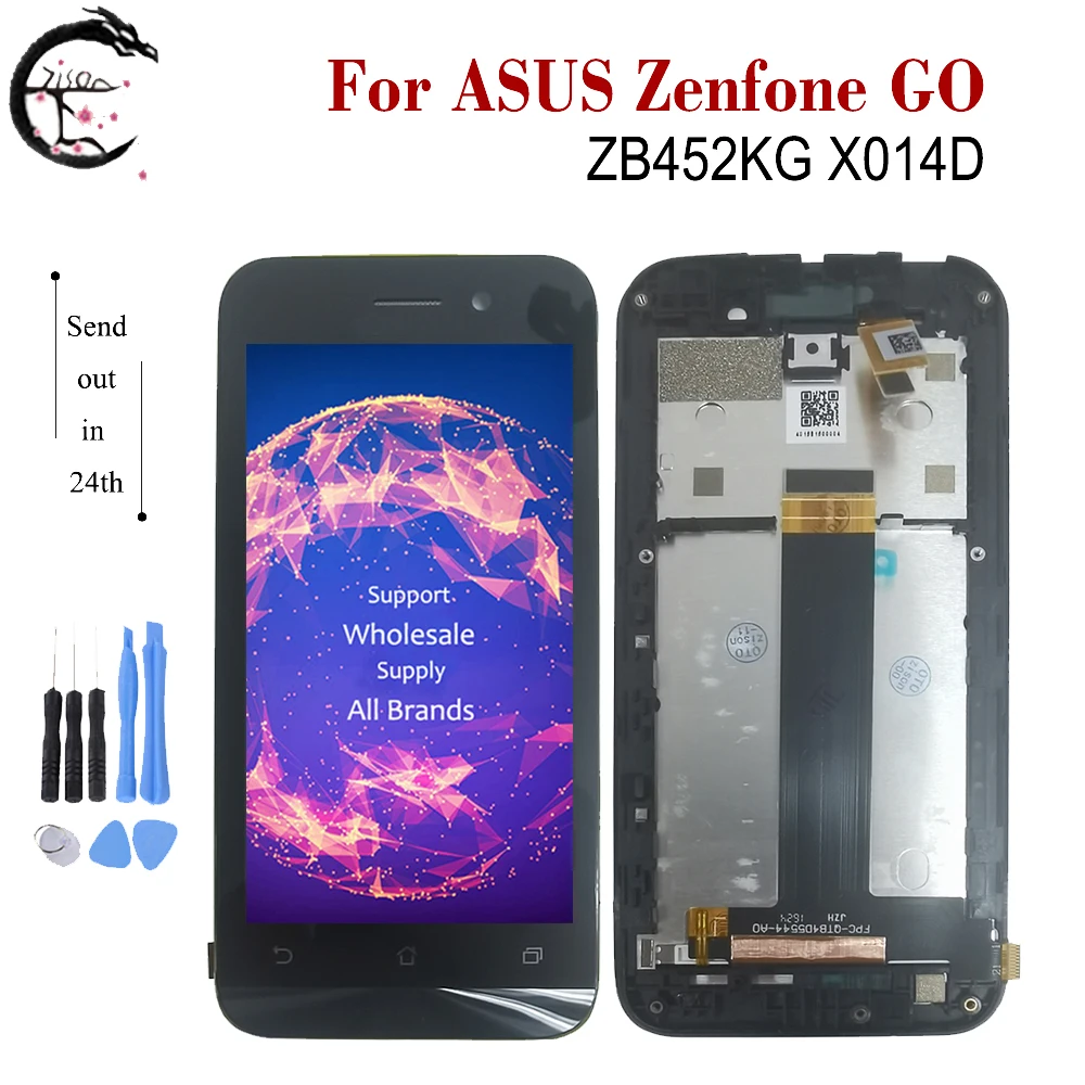 ЖК дисплей 4 5 дюйма с рамкой для ASUS Zenfone GO LCD ZB452KG X014D сенсорным экраном и