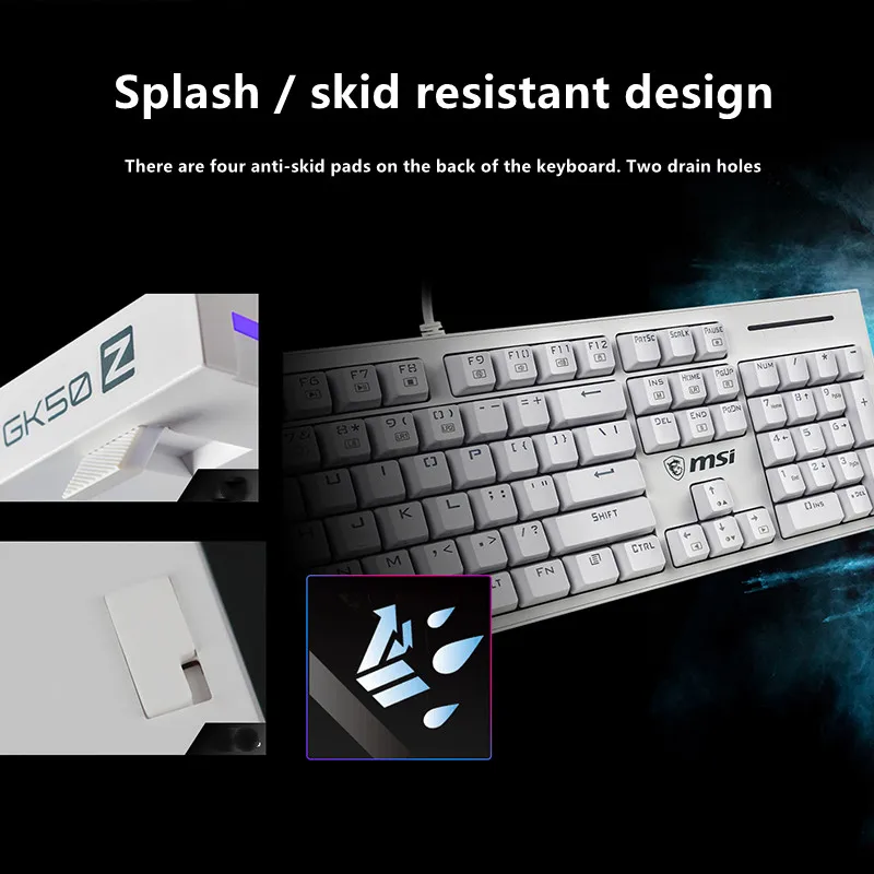 

MSI gk50z mechanical keyboard cyan axis black axis red axis desktop laptop Office Games wired external female keyboard and mouse