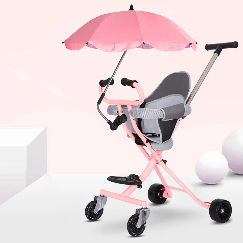 High landscape baby stroller baby artifact lightweight folding kid cart four wheel car