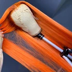 Имбирный оранжевый, плотность 180%, 26 дюймов, длинный прямой синтетический парик на сетке спереди для черных женщин, детский Волос, предварительно выщипанный, косплей, ежедневный